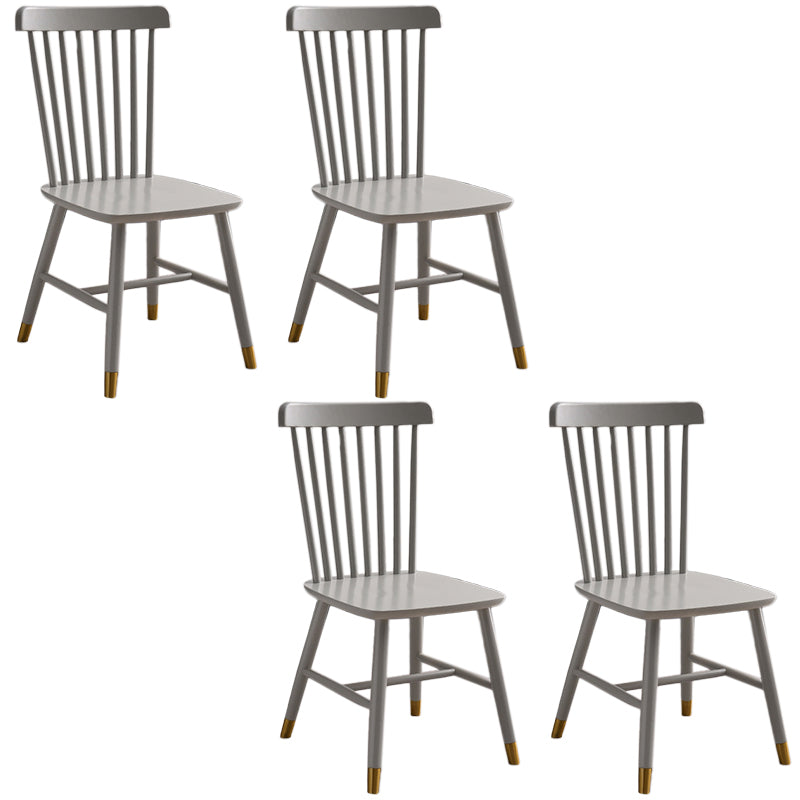 Contemporary Wood Chair Windsor Back Side Chair in Matte Finish for Home Grey 4 Piece Set Clearhalo 'Dining Chairs' 'Dining Tables & Seating' 'dining_chair' 'furn' 'furn_dining_chair' 'Furniture' 'Kitchen & Dining Furniture' 5320727