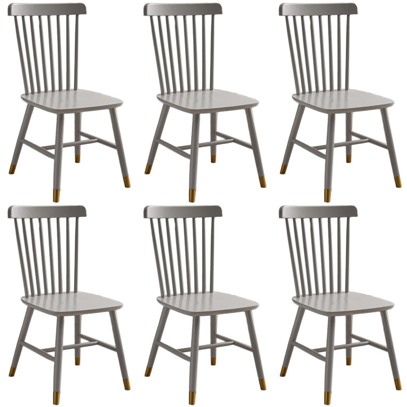 Contemporary Wood Chair Windsor Back Side Chair in Matte Finish for Home Grey 6 Piece Set Clearhalo 'Dining Chairs' 'Dining Tables & Seating' 'dining_chair' 'furn' 'furn_dining_chair' 'Furniture' 'Kitchen & Dining Furniture' 5320729
