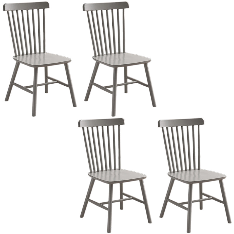 Contemporary Wood Chair Windsor Back Side Chair in Matte Finish for Home Dark Gray 4 Piece Set Clearhalo 'Dining Chairs' 'Dining Tables & Seating' 'dining_chair' 'furn' 'furn_dining_chair' 'Furniture' 'Kitchen & Dining Furniture' 5320734