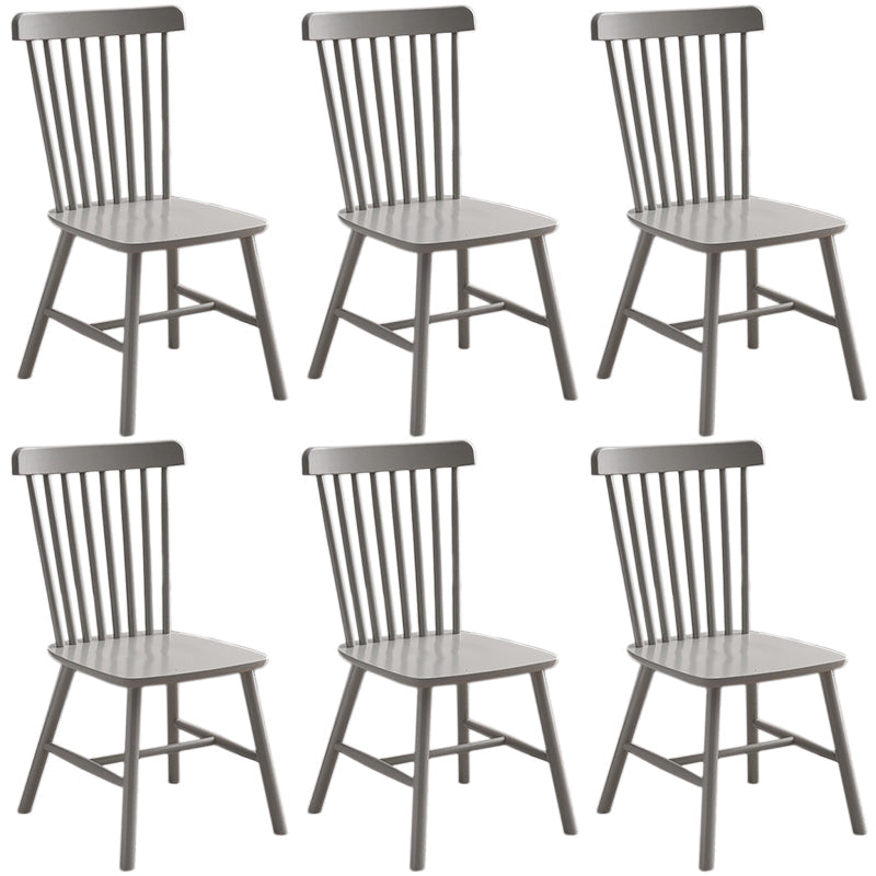 Contemporary Wood Chair Windsor Back Side Chair in Matte Finish for Home Dark Gray 6 Piece Set Clearhalo 'Dining Chairs' 'Dining Tables & Seating' 'dining_chair' 'furn' 'furn_dining_chair' 'Furniture' 'Kitchen & Dining Furniture' 5320736