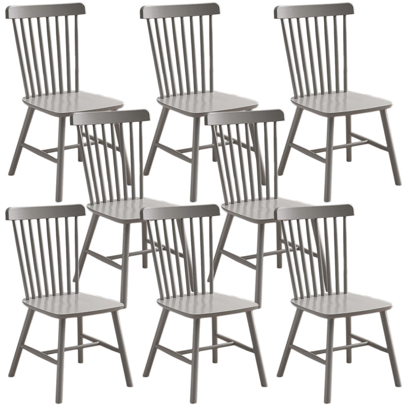 Contemporary Wood Chair Windsor Back Side Chair in Matte Finish for Home Dark Gray 8 Piece Set Clearhalo 'Dining Chairs' 'Dining Tables & Seating' 'dining_chair' 'furn' 'furn_dining_chair' 'Furniture' 'Kitchen & Dining Furniture' 5320738