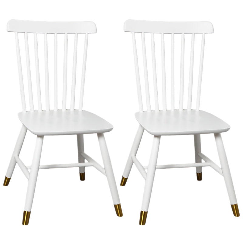 Contemporary Wood Chair Windsor Back Side Chair in Matte Finish for Home White 2 Piece Set Clearhalo 'Dining Chairs' 'Dining Tables & Seating' 'dining_chair' 'furn' 'furn_dining_chair' 'Furniture' 'Kitchen & Dining Furniture' 5320739