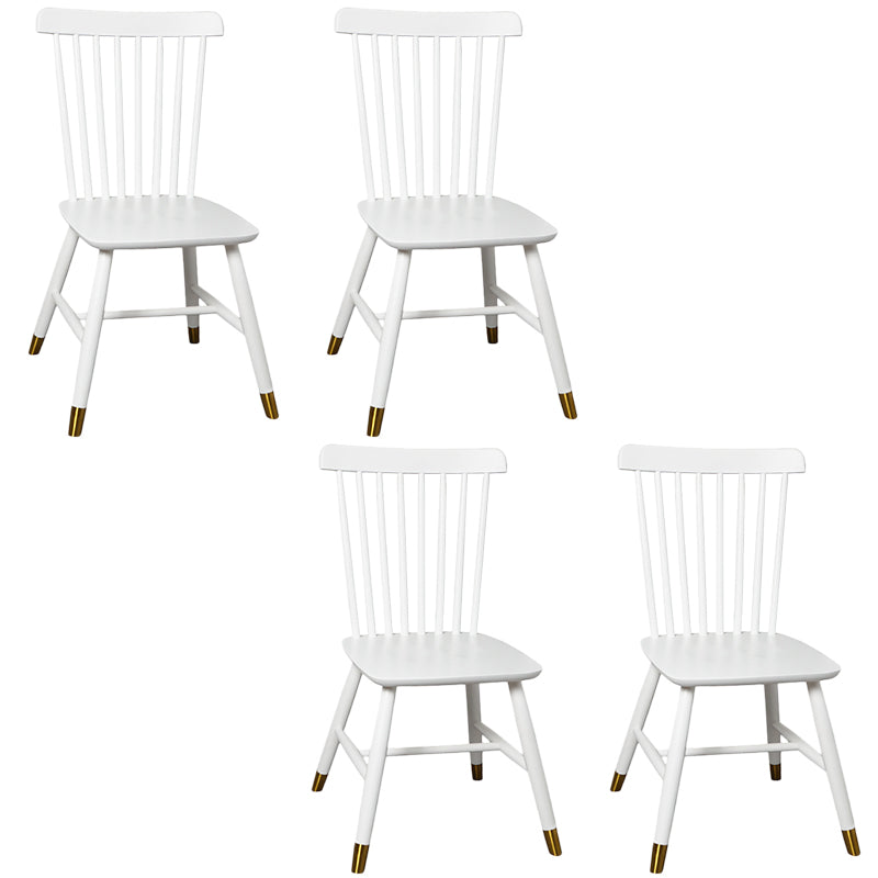 Contemporary Wood Chair Windsor Back Side Chair in Matte Finish for Home White 4 Piece Set Clearhalo 'Dining Chairs' 'Dining Tables & Seating' 'dining_chair' 'furn' 'furn_dining_chair' 'Furniture' 'Kitchen & Dining Furniture' 5320740