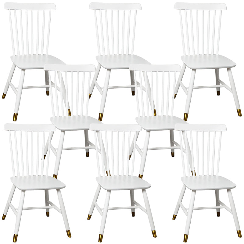 Contemporary Wood Chair Windsor Back Side Chair in Matte Finish for Home White 8 Piece Set Clearhalo 'Dining Chairs' 'Dining Tables & Seating' 'dining_chair' 'furn' 'furn_dining_chair' 'Furniture' 'Kitchen & Dining Furniture' 5320742