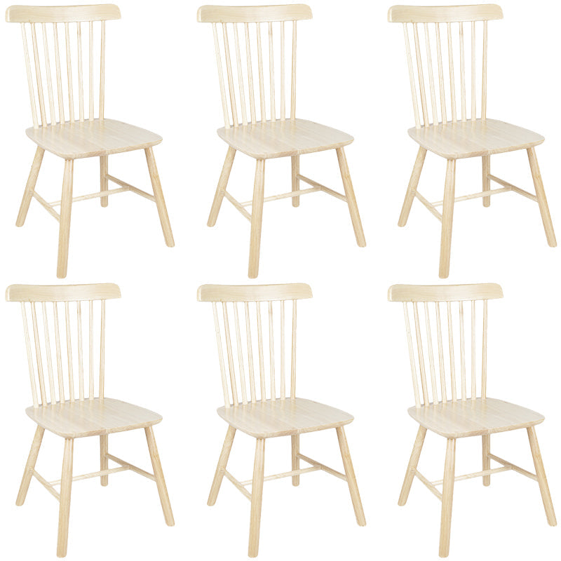 Contemporary Wood Chair Windsor Back Side Chair in Matte Finish for Home Clear 6 Piece Set Clearhalo 'Dining Chairs' 'Dining Tables & Seating' 'dining_chair' 'furn' 'furn_dining_chair' 'Furniture' 'Kitchen & Dining Furniture' 5320745
