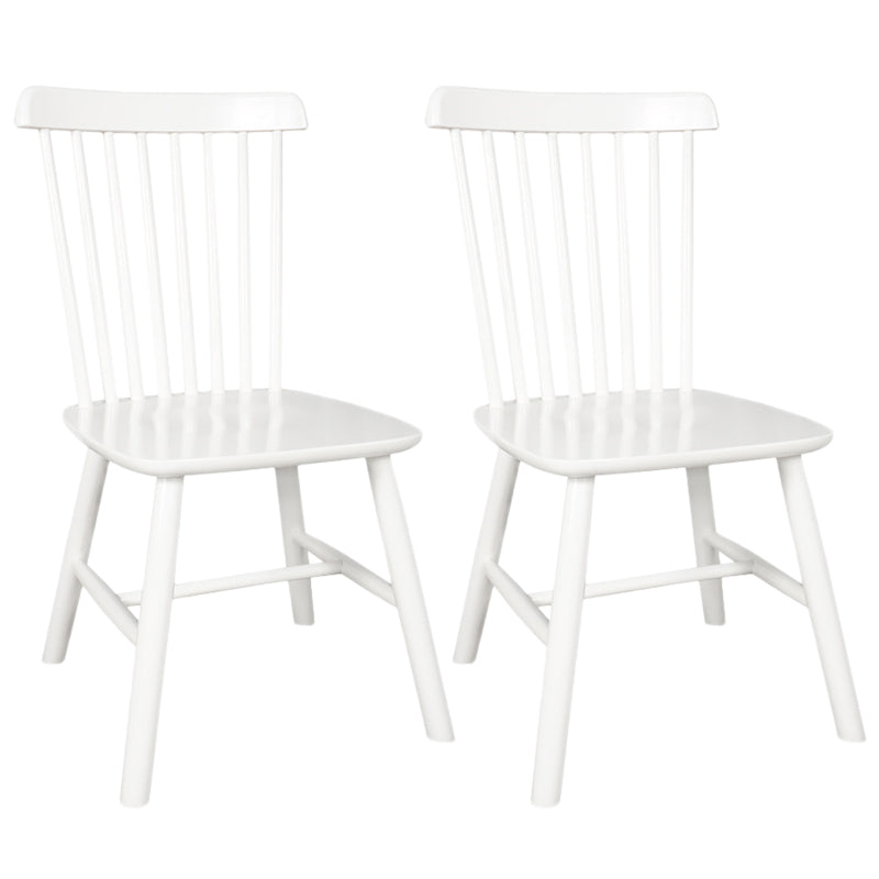 Contemporary Wood Chair Windsor Back Side Chair in Matte Finish for Home Gloss White 2 Piece Set Clearhalo 'Dining Chairs' 'Dining Tables & Seating' 'dining_chair' 'furn' 'furn_dining_chair' 'Furniture' 'Kitchen & Dining Furniture' 5320751