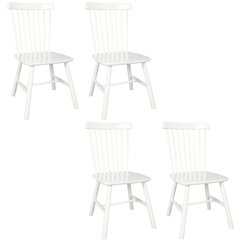 Contemporary Wood Chair Windsor Back Side Chair in Matte Finish for Home Gloss White 4 Piece Set Clearhalo 'Dining Chairs' 'Dining Tables & Seating' 'dining_chair' 'furn' 'furn_dining_chair' 'Furniture' 'Kitchen & Dining Furniture' 5320752