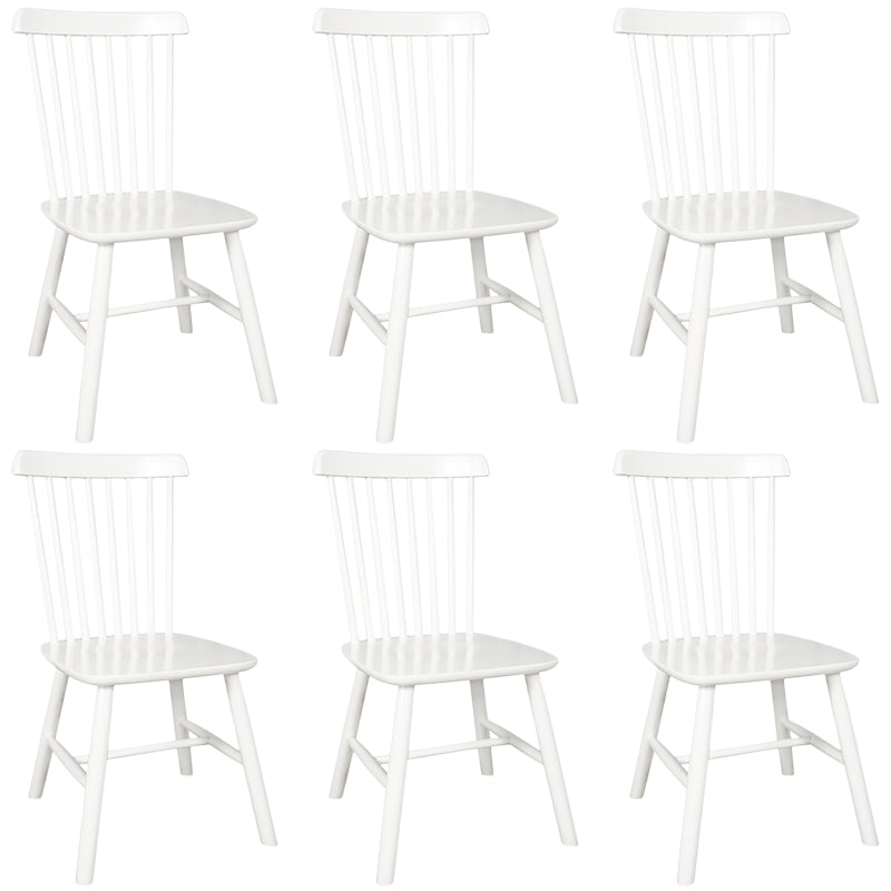 Contemporary Wood Chair Windsor Back Side Chair in Matte Finish for Home Gloss White 6 Piece Set Clearhalo 'Dining Chairs' 'Dining Tables & Seating' 'dining_chair' 'furn' 'furn_dining_chair' 'Furniture' 'Kitchen & Dining Furniture' 5320753