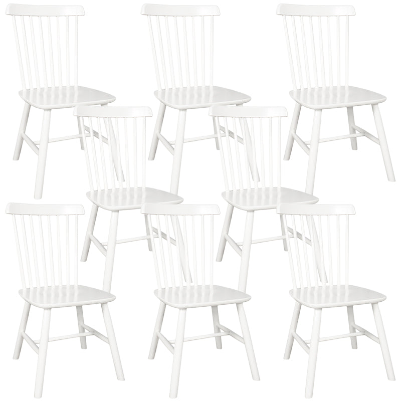 Contemporary Wood Chair Windsor Back Side Chair in Matte Finish for Home Gloss White 8 Piece Set Clearhalo 'Dining Chairs' 'Dining Tables & Seating' 'dining_chair' 'furn' 'furn_dining_chair' 'Furniture' 'Kitchen & Dining Furniture' 5320754