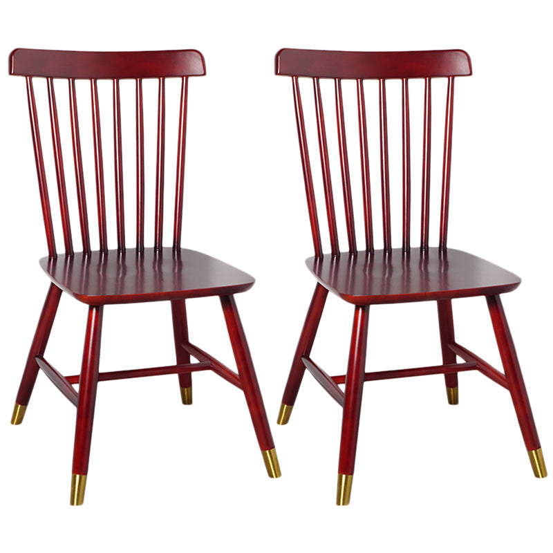 Contemporary Wood Chair Windsor Back Side Chair in Matte Finish for Home Red Brown 2 Piece Set Clearhalo 'Dining Chairs' 'Dining Tables & Seating' 'dining_chair' 'furn' 'furn_dining_chair' 'Furniture' 'Kitchen & Dining Furniture' 5320755
