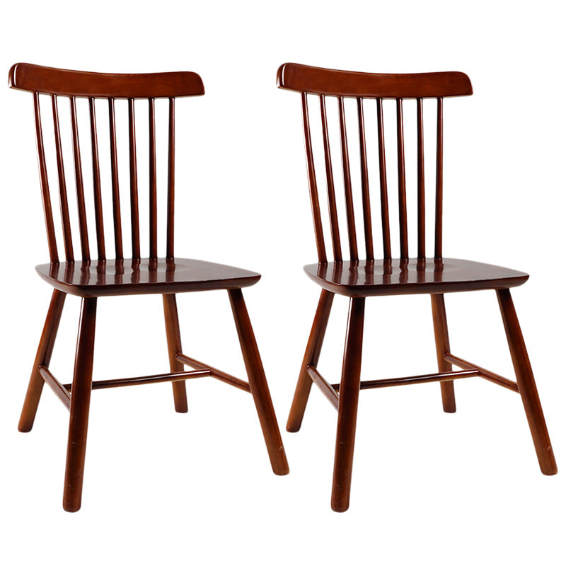 Contemporary Wood Chair Windsor Back Side Chair in Matte Finish for Home Walnut 2 Piece Set Clearhalo 'Dining Chairs' 'Dining Tables & Seating' 'dining_chair' 'furn' 'furn_dining_chair' 'Furniture' 'Kitchen & Dining Furniture' 5320759
