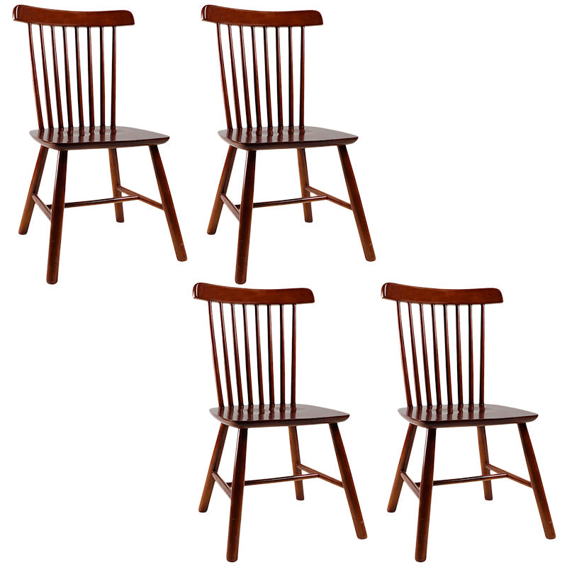 Contemporary Wood Chair Windsor Back Side Chair in Matte Finish for Home Walnut 4 Piece Set Clearhalo 'Dining Chairs' 'Dining Tables & Seating' 'dining_chair' 'furn' 'furn_dining_chair' 'Furniture' 'Kitchen & Dining Furniture' 5320760
