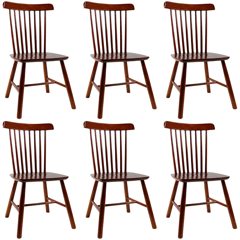 Contemporary Wood Chair Windsor Back Side Chair in Matte Finish for Home Walnut 6 Piece Set Clearhalo 'Dining Chairs' 'Dining Tables & Seating' 'dining_chair' 'furn' 'furn_dining_chair' 'Furniture' 'Kitchen & Dining Furniture' 5320761
