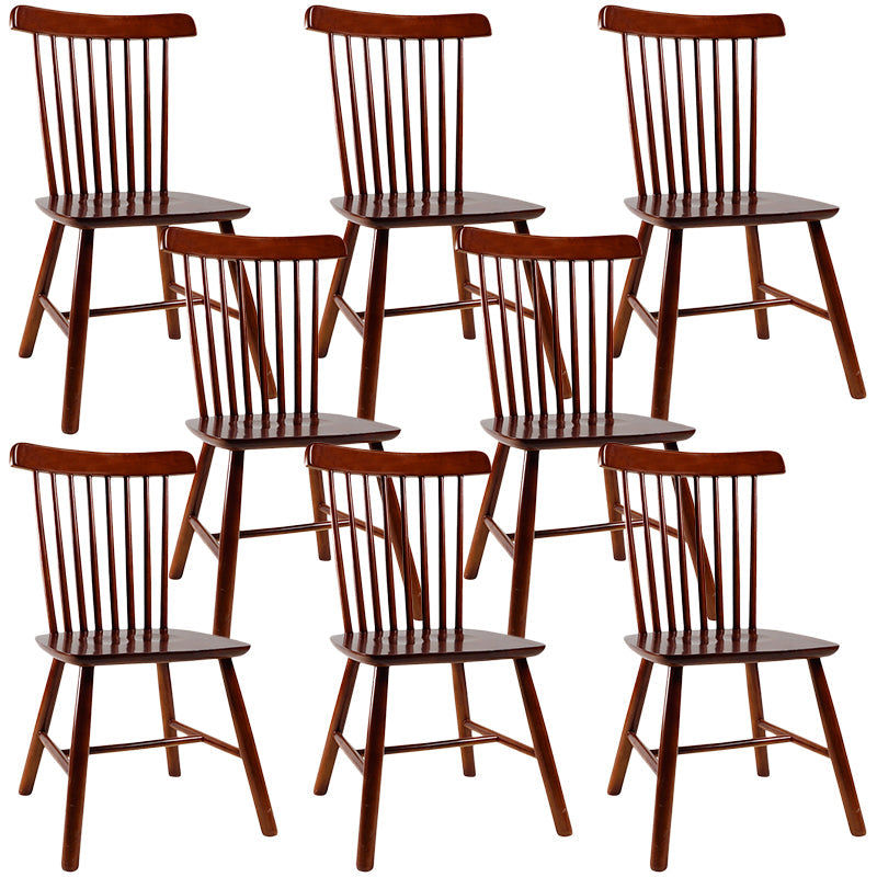 Contemporary Wood Chair Windsor Back Side Chair in Matte Finish for Home Walnut 8 Piece Set Clearhalo 'Dining Chairs' 'Dining Tables & Seating' 'dining_chair' 'furn' 'furn_dining_chair' 'Furniture' 'Kitchen & Dining Furniture' 5320762