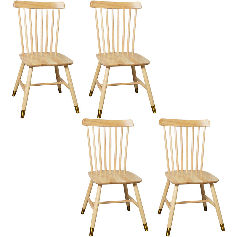 Contemporary Wood Chair Windsor Back Side Chair in Matte Finish for Home Natural Wood Antique Bronze 4 Piece Set Clearhalo 'Dining Chairs' 'Dining Tables & Seating' 'dining_chair' 'furn' 'furn_dining_chair' 'Furniture' 'Kitchen & Dining Furniture' 5320764