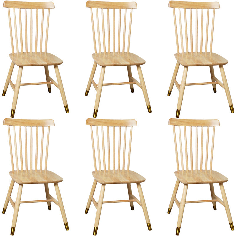 Contemporary Wood Chair Windsor Back Side Chair in Matte Finish for Home Natural Wood Antique Bronze 6 Piece Set Clearhalo 'Dining Chairs' 'Dining Tables & Seating' 'dining_chair' 'furn' 'furn_dining_chair' 'Furniture' 'Kitchen & Dining Furniture' 5320765
