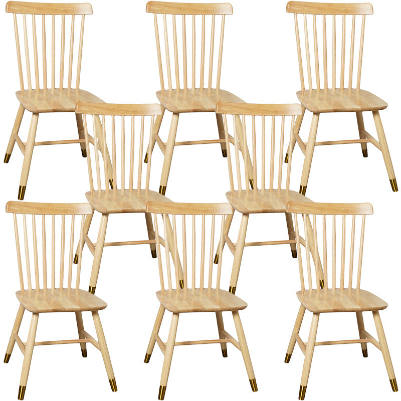 Contemporary Wood Chair Windsor Back Side Chair in Matte Finish for Home Natural Wood Antique Bronze 8 Piece Set Clearhalo 'Dining Chairs' 'Dining Tables & Seating' 'dining_chair' 'furn' 'furn_dining_chair' 'Furniture' 'Kitchen & Dining Furniture' 5320766