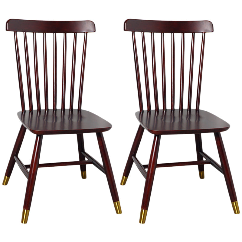 Contemporary Wood Chair Windsor Back Side Chair in Matte Finish for Home Walnut White 2 Piece Set Clearhalo 'Dining Chairs' 'Dining Tables & Seating' 'dining_chair' 'furn' 'furn_dining_chair' 'Furniture' 'Kitchen & Dining Furniture' 5320767