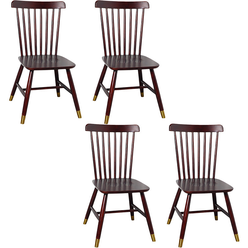 Contemporary Wood Chair Windsor Back Side Chair in Matte Finish for Home Walnut White 4 Piece Set Clearhalo 'Dining Chairs' 'Dining Tables & Seating' 'dining_chair' 'furn' 'furn_dining_chair' 'Furniture' 'Kitchen & Dining Furniture' 5320768