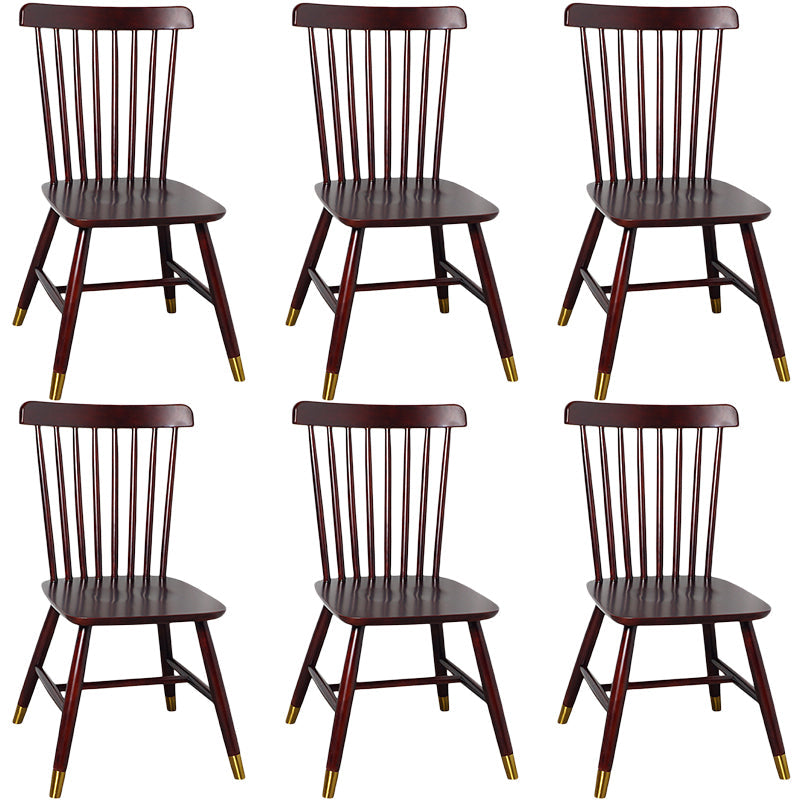 Contemporary Wood Chair Windsor Back Side Chair in Matte Finish for Home Walnut White 6 Piece Set Clearhalo 'Dining Chairs' 'Dining Tables & Seating' 'dining_chair' 'furn' 'furn_dining_chair' 'Furniture' 'Kitchen & Dining Furniture' 5320769
