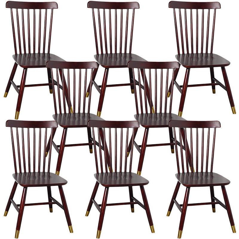 Contemporary Wood Chair Windsor Back Side Chair in Matte Finish for Home Walnut White 8 Piece Set Clearhalo 'Dining Chairs' 'Dining Tables & Seating' 'dining_chair' 'furn' 'furn_dining_chair' 'Furniture' 'Kitchen & Dining Furniture' 5320770