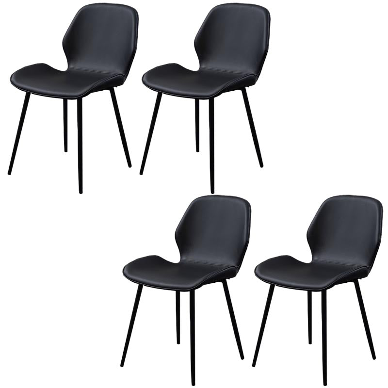Wingback Side Chair Modern Leather Dining Chair for Dining Room Black 4 Piece Set Clearhalo 'Dining Chairs' 'Dining Tables & Seating' 'dining_chair' 'furn' 'furn_dining_chair' 'Furniture' 'Kitchen & Dining Furniture' 5320835