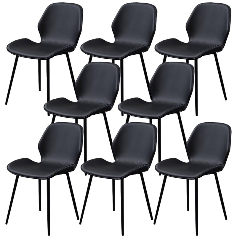 Wingback Side Chair Modern Leather Dining Chair for Dining Room Black 8 Piece Set Clearhalo 'Dining Chairs' 'Dining Tables & Seating' 'dining_chair' 'furn' 'furn_dining_chair' 'Furniture' 'Kitchen & Dining Furniture' 5320839