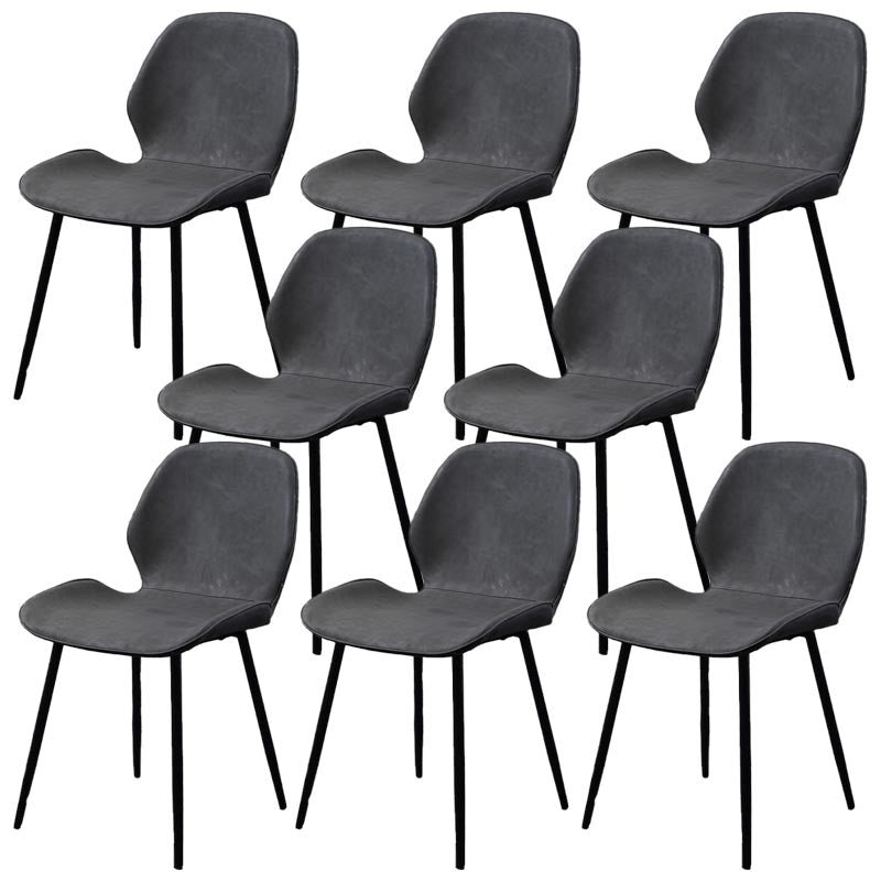 Wingback Side Chair Modern Leather Dining Chair for Dining Room Dark Gray 8 Piece Set Clearhalo 'Dining Chairs' 'Dining Tables & Seating' 'dining_chair' 'furn' 'furn_dining_chair' 'Furniture' 'Kitchen & Dining Furniture' 5320848