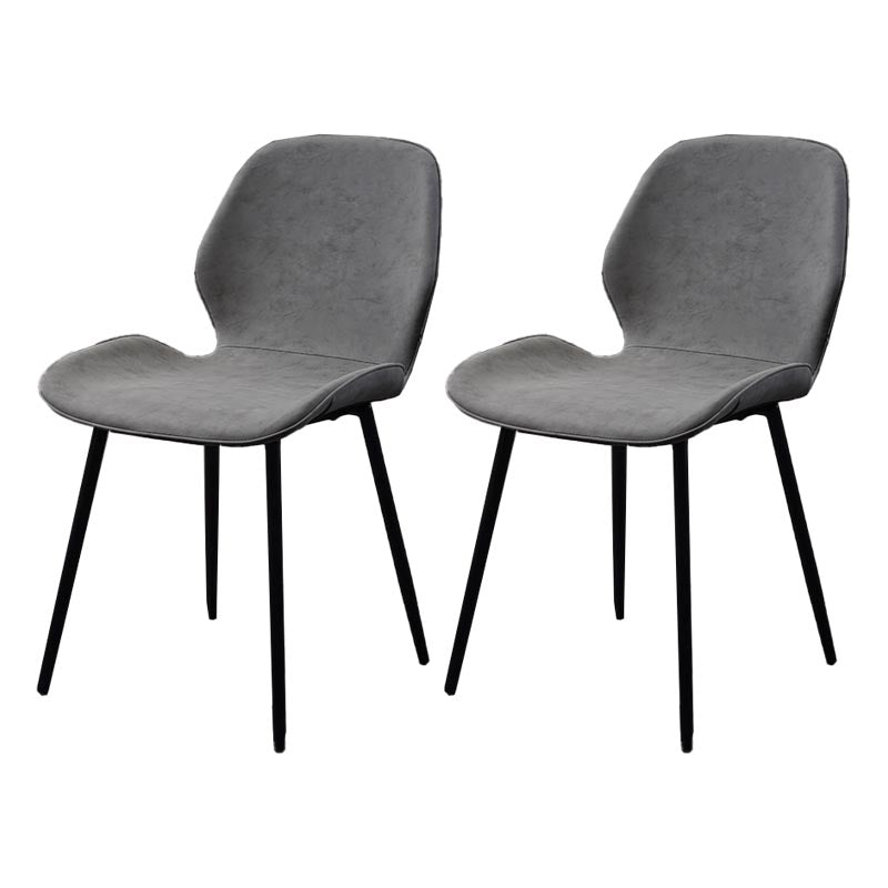 Wingback Side Chair Modern Leather Dining Chair for Dining Room Light Gray 2 Piece Set Clearhalo 'Dining Chairs' 'Dining Tables & Seating' 'dining_chair' 'furn' 'furn_dining_chair' 'Furniture' 'Kitchen & Dining Furniture' 5320849