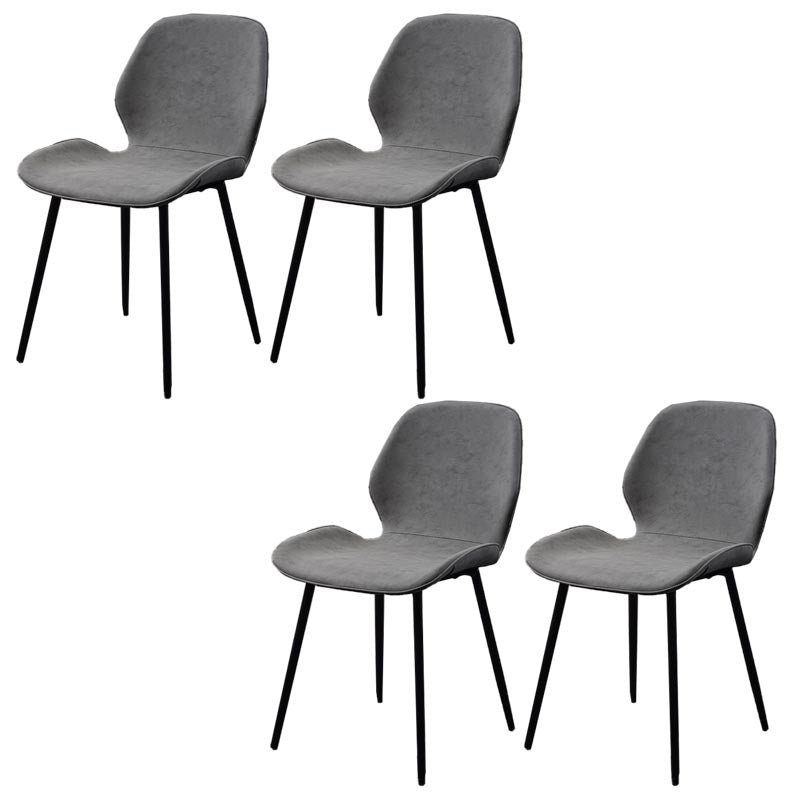 Wingback Side Chair Modern Leather Dining Chair for Dining Room Light Gray 4 Piece Set Clearhalo 'Dining Chairs' 'Dining Tables & Seating' 'dining_chair' 'furn' 'furn_dining_chair' 'Furniture' 'Kitchen & Dining Furniture' 5320852