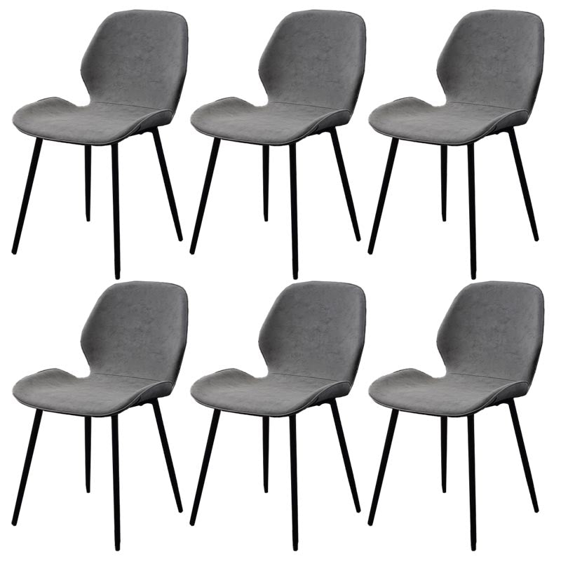 Wingback Side Chair Modern Leather Dining Chair for Dining Room Light Gray 6 Piece Set Clearhalo 'Dining Chairs' 'Dining Tables & Seating' 'dining_chair' 'furn' 'furn_dining_chair' 'Furniture' 'Kitchen & Dining Furniture' 5320853