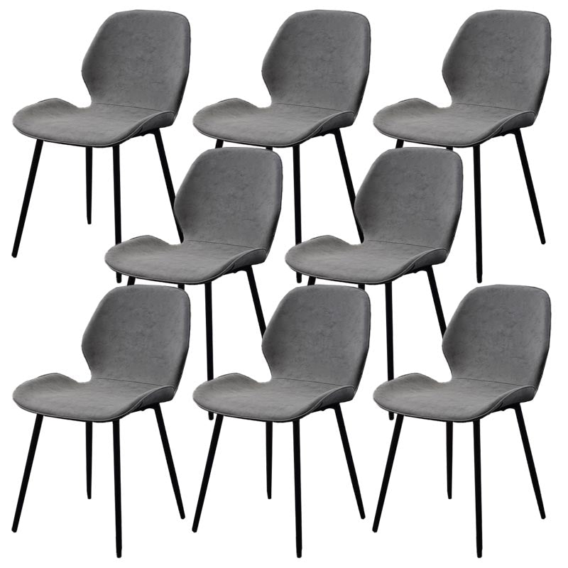 Wingback Side Chair Modern Leather Dining Chair for Dining Room Light Gray 8 Piece Set Clearhalo 'Dining Chairs' 'Dining Tables & Seating' 'dining_chair' 'furn' 'furn_dining_chair' 'Furniture' 'Kitchen & Dining Furniture' 5320854