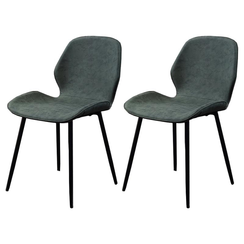 Wingback Side Chair Modern Leather Dining Chair for Dining Room Green 2 Piece Set Clearhalo 'Dining Chairs' 'Dining Tables & Seating' 'dining_chair' 'furn' 'furn_dining_chair' 'Furniture' 'Kitchen & Dining Furniture' 5320855