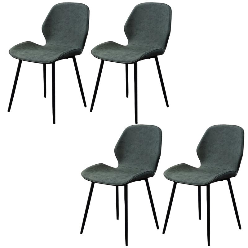 Wingback Side Chair Modern Leather Dining Chair for Dining Room Green 4 Piece Set Clearhalo 'Dining Chairs' 'Dining Tables & Seating' 'dining_chair' 'furn' 'furn_dining_chair' 'Furniture' 'Kitchen & Dining Furniture' 5320856