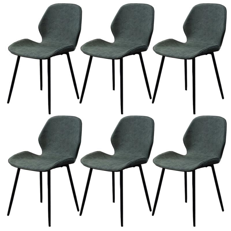 Wingback Side Chair Modern Leather Dining Chair for Dining Room Green 6 Piece Set Clearhalo 'Dining Chairs' 'Dining Tables & Seating' 'dining_chair' 'furn' 'furn_dining_chair' 'Furniture' 'Kitchen & Dining Furniture' 5320857