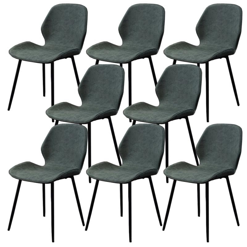 Wingback Side Chair Modern Leather Dining Chair for Dining Room Green 8 Piece Set Clearhalo 'Dining Chairs' 'Dining Tables & Seating' 'dining_chair' 'furn' 'furn_dining_chair' 'Furniture' 'Kitchen & Dining Furniture' 5320858