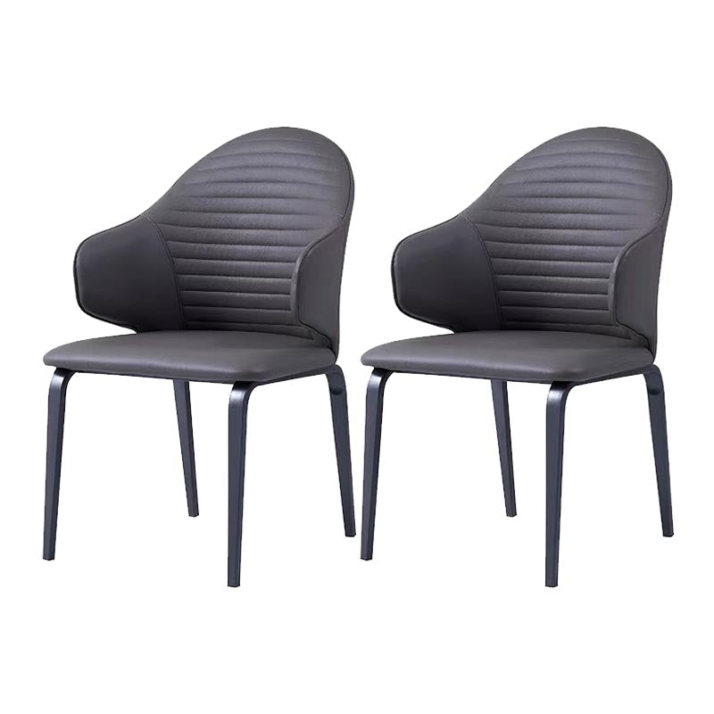 Silla de comedor tapizada de cuero con silla de comedor contemporánea