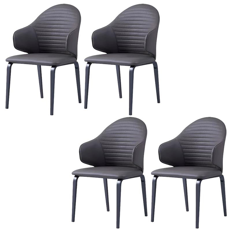 Silla de comedor tapizada de cuero con silla de comedor contemporánea