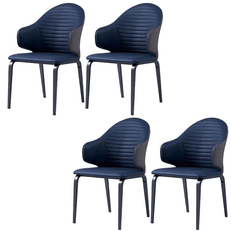 Silla de comedor tapizada de cuero con silla de comedor contemporánea