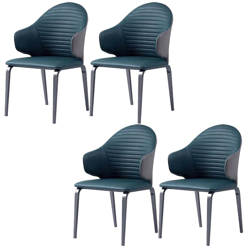 Silla de comedor tapizada de cuero con silla de comedor contemporánea