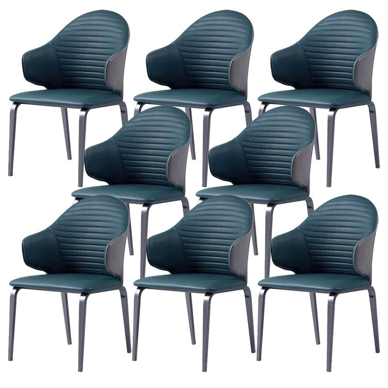 Silla de comedor tapizada de cuero con silla de comedor contemporánea