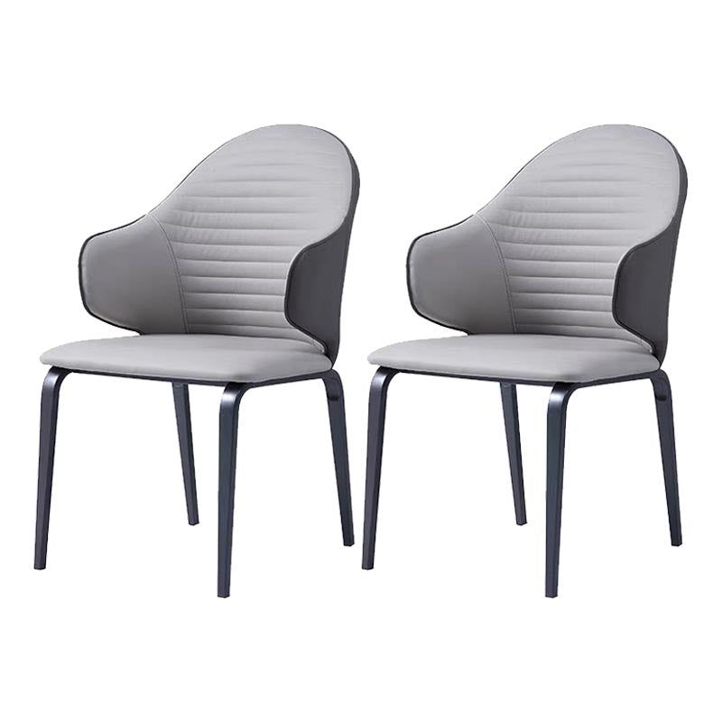 Silla de comedor tapizada de cuero con silla de comedor contemporánea