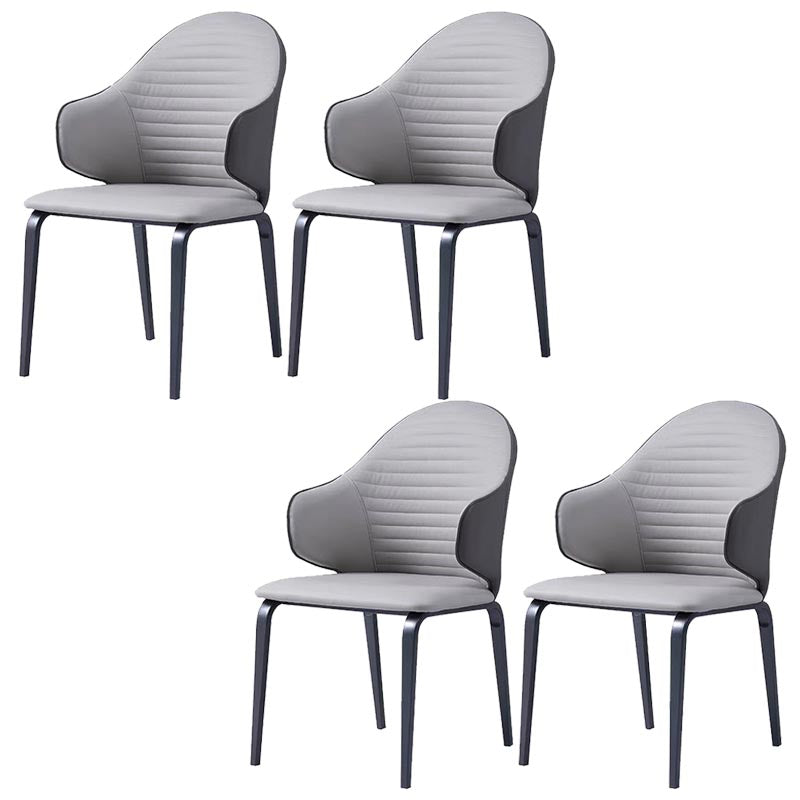 Silla de comedor tapizada de cuero con silla de comedor contemporánea