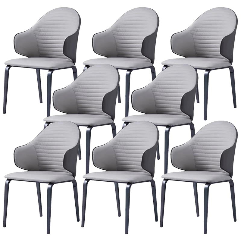 Silla de comedor tapizada de cuero con silla de comedor contemporánea