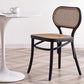 Rattan Dining Side Chair Traditional Ash Solid Wood Side Chair