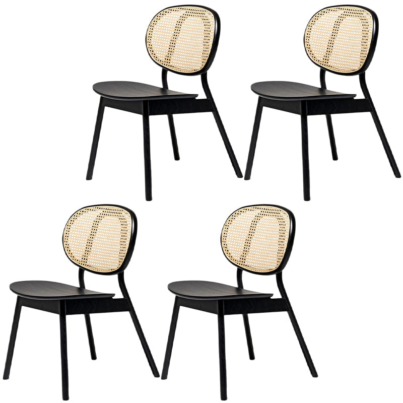 Silla de comedor de ratán contemporánea muebles laterales de comedor abiertos en acabado mate