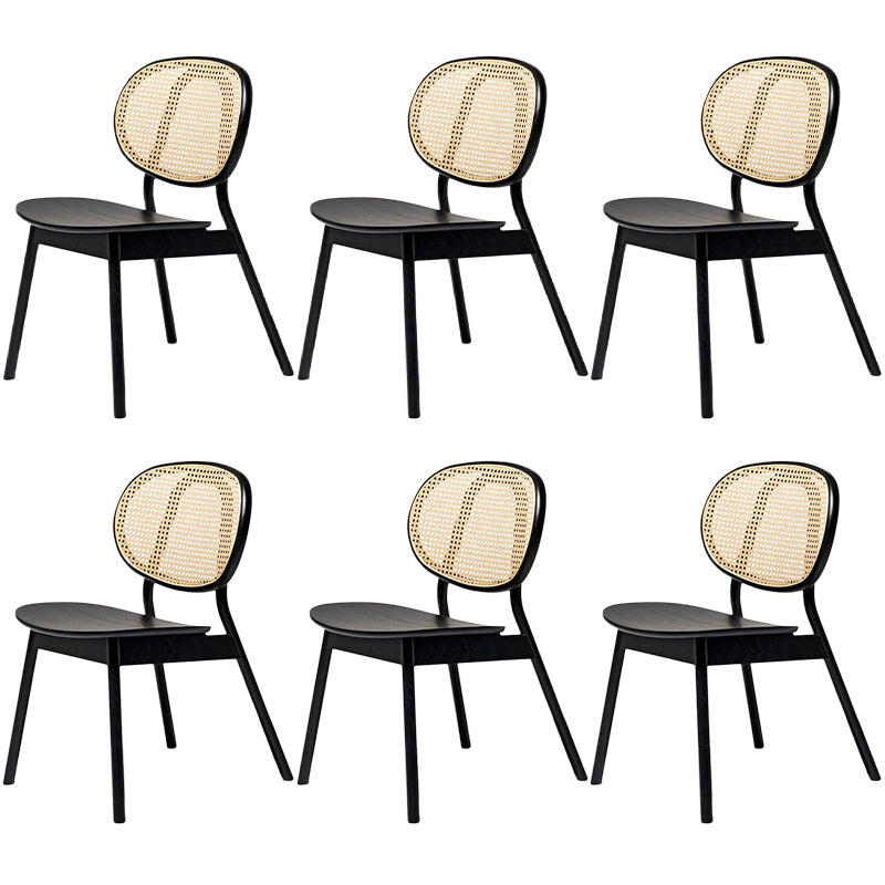Silla de comedor de ratán contemporánea muebles laterales de comedor abiertos en acabado mate