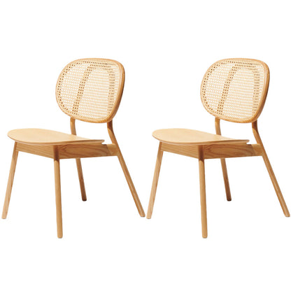 Silla de comedor de ratán contemporánea muebles laterales de comedor abiertos en acabado mate