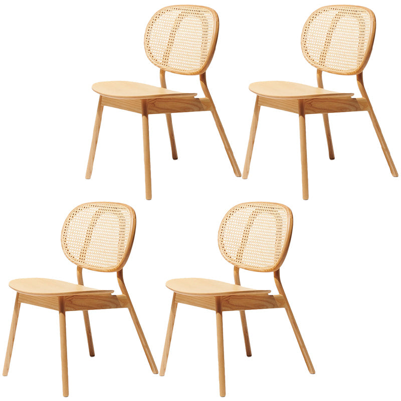 Silla de comedor de ratán contemporánea muebles laterales de comedor abiertos en acabado mate