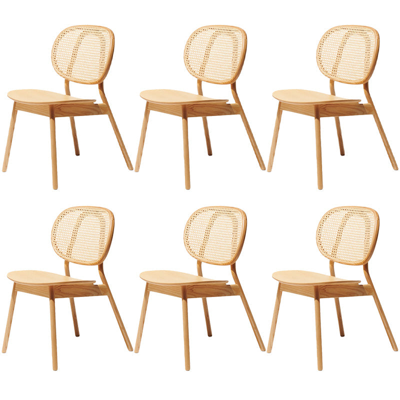 Silla de comedor de ratán contemporánea muebles laterales de comedor abiertos en acabado mate